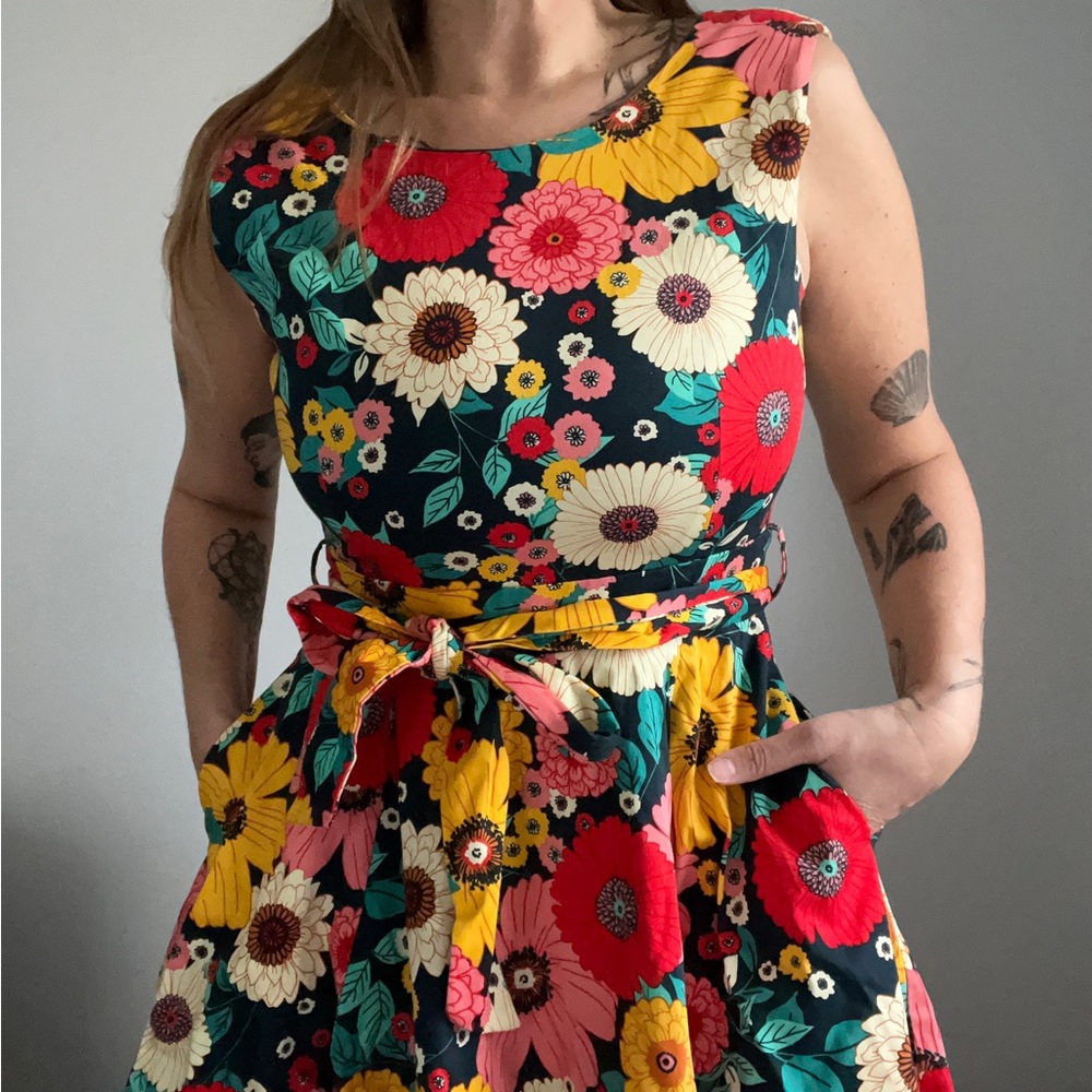 Floral Sleeveless A-line Mini Dress